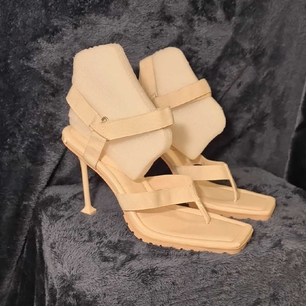 Fashion Nova Beige Strappy Heels